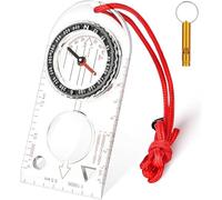Flintronic Boussole de Navigation, Boussole d'orientation avec Fonction Lumineuse, Boussoles Randonnée, étanche, avec Déclinaison Réglable, pour Lecture Carte Expédition Navigation Course Orientation