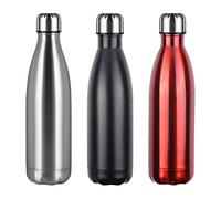 flintronic Bouteille Isotherme, 350 ML Bouteille d'eau en Acier Inoxydable, Isolant sous Vide à Double Paroi, Bouteilles Chaudes/Froides sans BPA et écologique, avec 1 Porte-gobelet et 1 Brosse