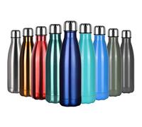 flintronic Bouteille Isotherme, 500 ML Bouteille d'eau en Acier Inoxydable, Isolant Sous Vide à Double Paroi, Bouteilles Chaudes/Froides sans BPA et écologique, avec 1 Porte-gobelet et 1 Brosse