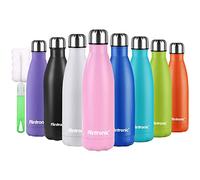flintronic Bouteille Isotherme, 500 ML Bouteille d'eau en Acier Inoxydable, Isolant Sous Vide à Double Paroi, Bouteilles Chaudes/Froides sans BPA et écologique, avec 1 Porte-gobelet et 1 Brosse