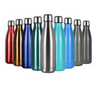 flintronic Bouteille Isotherme, 500 ML Bouteille d'eau en Acier Inoxydable, Isolant Sous Vide à Double Paroi, Bouteilles Chaudes/Froides sans BPA et écologique, avec 1 Porte-gobelet et 1 Brosse