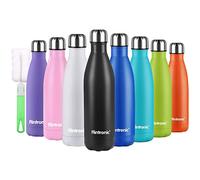 flintronic Bouteille Isotherme, 500 ML Bouteille d'eau en Acier Inoxydable, Isolant Sous Vide à Double Paroi, Bouteilles Chaudes/Froides sans BPA et écologique, avec 1 Porte-gobelet et 1 Brosse