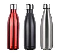 flintronic Bouteille Isotherme, 750 ML Bouteille d'eau en Acier Inoxydable, Isolant sous Vide à Double Paroi, Bouteilles Chaudes/Froides sans BPA et écologique, avec 1 Porte-gobelet et 1 Brosse