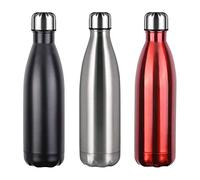 flintronic Bouteille Isotherme, 750 ML Bouteille d'eau en Acier Inoxydable, Isolant sous Vide à Double Paroi, Bouteilles Chaudes/Froides sans BPA et écologique, avec 1 Porte-gobelet et 1 Brosse