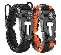 Flintronic Bracelet de Survie en Paracorde - Plein Air Avec Silex, Allume-Feu, Boussole, Sifflet et Mini Scie
