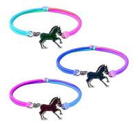 flintronic Bracelets d'humeur Pour Enfants, Bracelet d'ambiance Change de Couleur pour Fille avec pendentif cheval, Bracelet de Cheval de Couleur Arc-en-ciel, pour Cadeau Anniversaire de Fête