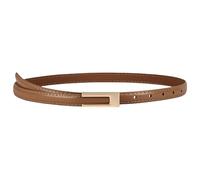 flintronic Ceinture Fine Femme, Ceintures en Cuir pour Femme, Mise à Niveau, Ceinture Réglable, Classique Ceinture Vintage avec Boucle Dorée, pour Jeans, Pulls, Robe, Pantalon, 105cm, Brun