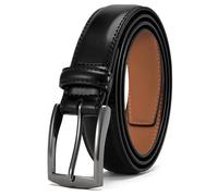 flintronic Ceinture Homme,Ceinture Homme Cuir Noir,120CM, Coffret Cadeau, 1.1'' Large Ceintures Costume Réglable, Classique, pour Occasions Professionnelles et Formelles, Cadeau pour Hommes