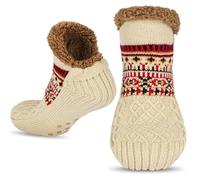 flintronic Chaussettes Pantoufles Antidérapantes Thermiques, Femme Chaussettes Slipper, Chaussette Chaude Polaire Hiver pour Femmes Hommes