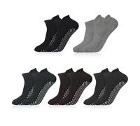 flintronic Chaussettes Yoga Femme, 5 Paires Chaussette Antidérapante, Yoga Chaussettes Antidérapantes, Chaussettes Pilates, Chaussettes de Yoga pour Barre Danse Ballet Fitness Sport
