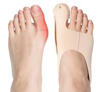 flintronic Correcteur Hallux Valgus, 2 x Ecarteur d'orteil Oignon, Gros Redresseur Orteil Réglable, Correcteur de Oignon pour Femmes et Hommes, Nuit & Jour Réglable, Beige L