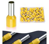 Flintronic Cosses Electriques a Sertir, 100 PCS Connecteur Electriques Isolées 6mm², Connecteurs de Bornes à Fil, Cosses et Kits Bornes et kits pour Automobiles Électriciens (Jaune)