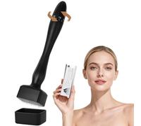 Flintronic Derma Stamp Adjustable, Dermastamp 140 Pointes en Titane, Microneedle Dermapen Professionnel 0-3mm, pour Soins de la Peau du Visage, pour Cheveux, Barbe, Visage, Corps