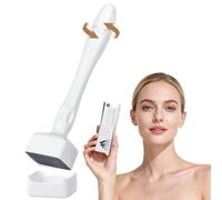 Flintronic Derma Stamp Adjustable, Dermastamp 140 Pointes en Titane, Microneedle Dermapen Professionnel 0-3mm, pour Soins de la Peau du Visage, pour Cheveux, Barbe, Visage, Corps