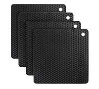 flintronic Dessous de Plat Silicone, 4PCS Anti-dérapant Anti-Chaleur 250 °C Multifonction Repose-cuillère Dessous de Verre de Cuisine Tapis de Table pour Cuisine et Salle à Manger