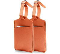 flintronic Étiquettes de Bagage, 2PCS Étiquettes d'identification de Valise, Étiquettes d'étiquette de Sac à Main, Étiquettes de Valise de Bagage, pour Prévenir la Perte des Sacs et Valises - Orange