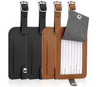 flintronic Étiquettes de Bagage, 4PCS Étiquettes d'identification de Valise, Étiquettes d'étiquette de Sac à Main, Étiquettes de Valise de Bagage, pour Prévenir la Perte des Sacs et Valises