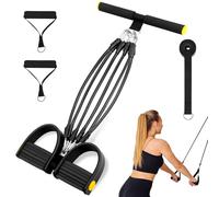 Flintronic Extenseur de Résistance en Latex Naturel À 3 Trous, Extenseur de Poitrine Chest Expander Ajustable, Bande de Résistance avec Poignées, pour Préparateur Musculaire, Entraîneur de Force