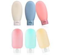 Flintronic Flacons de Voyage en Silicone 60ML - Kit Étanche pour Articles de Toilette, Cosmétiques, Shampoings, Lotion, Crème