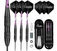 flintronic Fléchettes Pointe Acier 23g/24g, 3/6 Fléchettes avec Pointe en Acier Noir, Set de Fléchettes Pointes Acier avec Ailettes, Arbres De fléchettes, Protecteurs De Vols