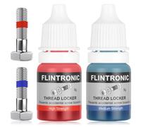 Flintronic Frein Filet, Thread Lock, Adhésif de Force Moyenne et Forte pour Écrous, Boulons, Fixations Métalliques, Fixations Métalliques, Empêche le Desserrage, Anti-Corrosion,(5ml + 5ml)