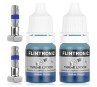 flintronic Frein Filet, Thread Lock, Adhésif de Force Moyenne pour Écrous, Boulons, Fixations Métalliques, Fixations Métalliques, Empêche Le Desserrage, Anti-Corrosion (5ml + 5ml)