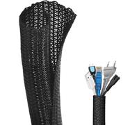 Flintronic Gaine Cable Informatique, 3 Mètre Φ 6-9 mm Gaines de Câbles Ajustable, Protecteur de Cordon, Manchon de Câble Gaine Bureau pour Ordinateur/Automobile TV/Ordinateur/PC/USB/Audio