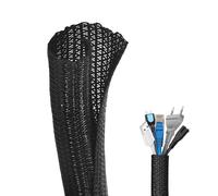 Flintronic Gaine Cable Informatique, 3 Mètre Φ13-25mm Gaines de Câbles Ajustable, Protecteur de Cordon, Manchon de Câble Gaine Bureau pour Ordinateur/Automobile TV/Ordinateur/PC/USB/Audio