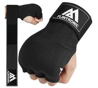 flintronic Gants de Boxe en Gel, 95 CM Longue Poignet, Bandes Boxe avec des dragonnes Élastique, Rembourrés, pour MMA, Muay Thai, Kickboxing, Punching et Arts Martiaux, Sport Femme Homme - M