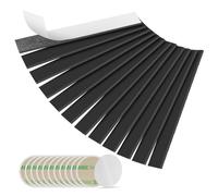 Flintronic Grands Carrés Aimanté, Bandes Magnétiques Autocollantes Prédécoupées (12 pièces)， Bande Magnétique Autocollante Forte, Bandes Aimantées (2 mm x 25 mm x 15 cm)