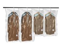 Flintronic Housse Rangement Sous Vide Suspendus, Lot de 4 Sac Sous Vide Vetement Aspirateur, Rangements Vêtements pour Placards et Penderie, Réutilisable, 135 * 70cm*2 + 110 * 70cm*2