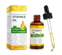 Flintronic Huile de Vitamine E 75 000 UI, 100% Pure Vitamin E Oil, Pure & Naturelle, Hydratant et Raffermissant Peau, pour Peau, Visage, Cheveux et Corps (60ml)