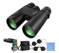 Flintronic Jumelles 12x42 Adultes Puissante - Compactes Haute Définition avec BAK4 Prism, FMC Lentille, Grande Oculaire et Adaptateur pour Téléphone