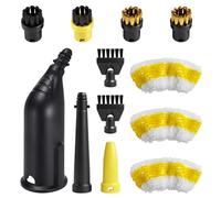 Flintronic Kit de 12 Accessoires pour Nettoyeur Vapeur Kärcher SC1 SC2 SC3 SC4 SC5, Accessoires de Rechange pour Buse Manuelle, Buse Allongée, Brosse Ronde, Brosse Plate, Chiffons Microfibre
