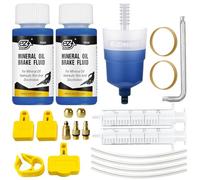 flintronic Kit Entretien Vélo 22 Pièces Bleu, Kit Purge Frein Hydraulique & Seringue Tubeless, Complet avec Huile Minérale, Injeteur llen et Noyau de Valve