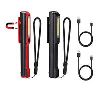 Flintronic Lampe de Travail, Rechargeable COB Baladeuse LED Ultra Lumineuse avec Clip Magnétique, Lampe de poche 3W USB, 5 Modes Camping Lampe,Lampe d'inspection pour Garage, Camping, d'Urgence, etc