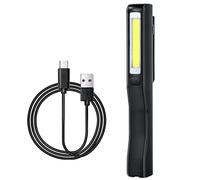Flintronic Lampe de Travail, Rechargeable COB Baladeuse LED Ultra Lumineuse avec Clip Magnétique, Lampe de poche 3W, Camping Lampe,Lampe d'inspection pour Garage, Camping, d'Urgence, etc