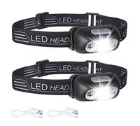 flintronic Lampe Frontale [Lot de 2], Lampe Torche Frontale Puissante 200 LM 3 Modes Mode Capteur Sensible, Ultra-Léger & Réglable Lampes Frontales Enfants pour Pêche, Camping, Randonnée, Cyclisme