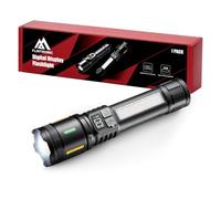 flintronic Lampe Torche LED Ultra Puissante, Lampes de Poche avec feux latéraux COB, 5 Modes Étanche Anti-Choc, Zoomable Lumineux Lampe Torche LED pour Extérieur Camping Randonnée Urgence