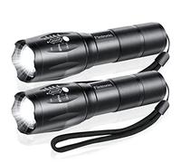 flintronic Lampe Torche Ultra Puissante, 2PCS Lampe de Poche Portable, 3000 Lumens, 5 Modes Étanche Anti-Choc Zoomable Lumineux Lampe Torche LED pour Bricolage Extérieur et Conditions Extrêmes
