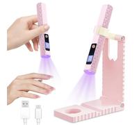 Flintronic Lampe UV Ongles Gel, 3W Lampe UV Ongles Gel Portable, avec Support, Charge Rapide USB-C, Double Minuteur 30s/60s, Minicure Lampe UV Professionnel, Séchoir à Ongles Rapide, Modèle à Boutons