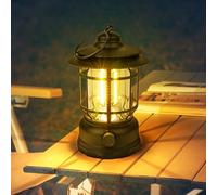 Flintronic Lanterne de Camping Vintage, Rétro Lanterne Camping Rechargeable, Luminosité Réglable Lanterne Camping LED, IPX4 Etanche Lampe Tente pour Camping, Pêche, Jardin, Randonnée, Urgenc (1PC)