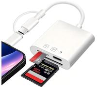 Flintronic Lecteur de Carte SD, 3 en 1 Adaptateur Carte SD USB C vers Micro SD/TF, Lecteurs Carte Mémoire Externes, Lecteur de Carte SD/Micro SD/Charge de Type-C pour iPad/iPhone/Android