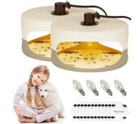 Flintronic Lot de 2 pièges à puces pour la maison, piège à puces pour la maison, attrape-puces, non toxique, lumière naturelle, inodore, avec 4 ampoules, 12 disques de colle, pour la maison, les tapis