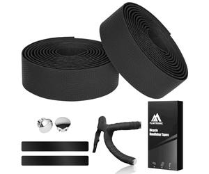 flintronic Lot de 2 Rubans de Guidon de Vélo - Antidérapant et absorbant les chocs - 210 x 3 cm, Noir