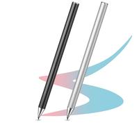 flintronic Lot de 2 stylets tactiles universels haute sensibilité avec disque transparent et pointe en silicone pour tous les téléphones/tablettes/iPad/Samsung Galaxy/Xiaomi/iOS/Android