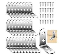 Flintronic Lot de 26 Equerre d'assemblage, Équerre de Fixation en Forme de L, Équerres de Fixation, Équerre de Fixation en Métal, Equerre Inox pour la Fixation et la Réparation de Meubles(40x40x16mm)