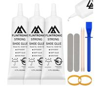 Flintronic Lot de 3 tubes de colle spéciale de 20 ml pour chaussures, semelles et talons, cuir, élastique et transparente, colle de réparation, imperméable, pour chaussures, semelles, cuir