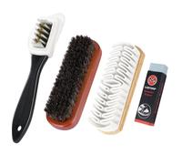 Flintronic Lot de 4 Brosse à Chaussures, Brosse à Daim en Crêpe avec Gomme de Nettoyage, Brosses Multifonction à 4 Côtés pour Le Nubuck et Le Daim, pour Polir Vos Chaussures
