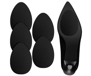 Flintronic Lot de 5 protections antidérapantes pour semelles de chaussures - Autocollants antidérapants - Réduction du bruit - Pour talons hauts - Noir